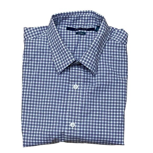 Perry‎ Ellis Mens Non-Iron Long Sleeve Checkered Dress Shirt Size L - Picture 8 of 8